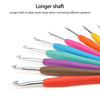 12 Pcs Colorful Ergonomic Crochet Hooks Set Soft Needles Crafts Sewing Knitting Hooks Tool